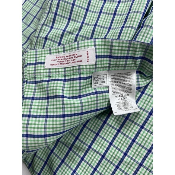 Brooks Brothers 346 M Original Polo Shirt Green Blue Plaid Non-Iron Button Down - Picture 5 of 11
